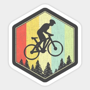 Mountain Bike Distressed Cycling Sticker